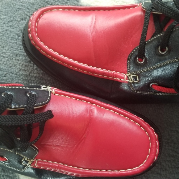 Portabella red and black mens lace up shoe sz 10 - Picture 4 of 6